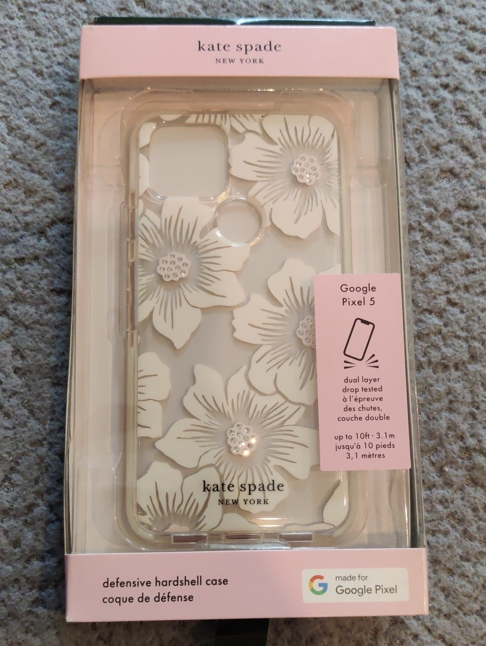 Kate Spade New York White Floral Hardshell Case for Google Pixel 5